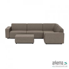 Icon deluxe Loungeset 6-zits hoek + hocker small (rechts) Charcoal