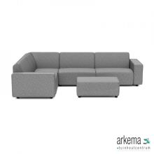 Icon deluxe Loungeset 6-zits hoek + hocker small (links) Steel
