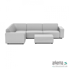 uni Loungeset 6-zits hoek + hocker S (links) Dawn Dust