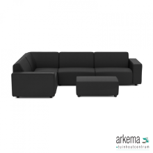 uni Loungeset 6-zits hoek + hocker S (links) Wicked Black