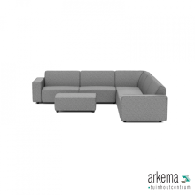 Icon deluxe loungeset 8-zits hoek + hocker small (rechts) Steel