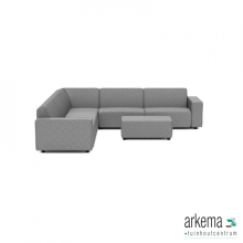 Icon deluxe loungeset 8-zits hoek + hocker small (links) Steel
