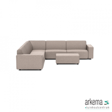 Icon deluxe loungeset 8-zits hoek + hocker S (links) Light Taupe