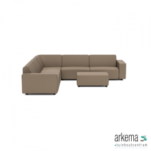 uni loungeset 8-zits hoek + hocker S (links) Dark Taupe