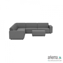 uni loungeset 8-zits hoek + hocker S (links) Antraciet