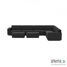 uni loungeset 10-zits hoek + 2 hockers S (R) Wicked Black