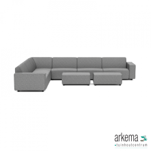 Icon deluxe loungeset 10-zits hoek + 2 hockers S (links) Steel