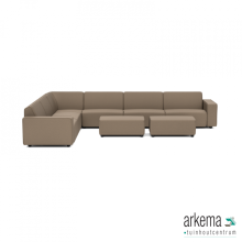 uni loungeset 10-zits hoek + 2 hockers S (L) Dark Taupe