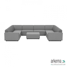 Icon deluxe loungeset U-zits + hocker Steel
