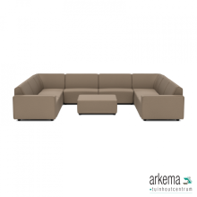 uni loungeset U-zits + hocker Dark Taupe