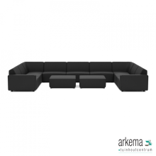 uni loungeset U-zits large + 2 hockers Wicked Black
