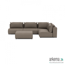 Luxury loungeset corner 230x340 + hocker Charcoal