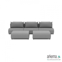 Meubels: Luxury loungeset 330 + 2 Hockers Steel