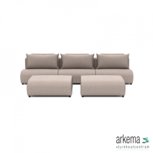 Meubels: Luxury loungeset 330 + 2 Hockers Light Taupe