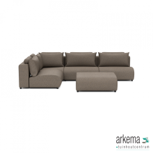 Meubels: Luxury loungeset corner 230x340 + hocker links Charcoal
