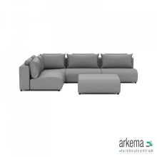 Meubels: Luxury loungeset corner 230x340 + hocker links Steel
