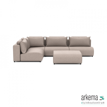 Meubels: Luxury loungeset corner 230x340 + hocker links Light Taupe