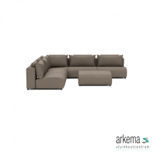 Luxury loungeset corner 340x340 + hocker Charcoal (links)