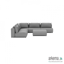 Luxury loungeset corner 340x340 + hocker Steel (links)