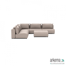 Luxury loungeset corner 340x340 + hocker Light Taupe (links)
