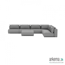 Luxury loungeset corner 450x340 + hocker Steel (rechts)