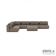 Luxury loungeset corner 450x340 + hocker Charcoal (links)