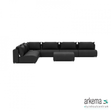 Luxury loungeset corner 450x340 + hocker Anthracite (links)