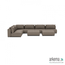 Luxury loungeset corner 450x340 + 2 hockers Charcoal (links)