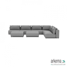 Luxury loungeset corner 450x340 + 2 hockers Steel (rechts)