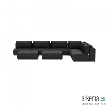 Luxury loungeset corner 450x340 + 2 hockers Anthracite (rechts)