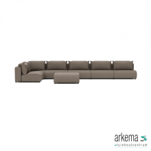 Luxury loungeset corner 560x230 + hocker Charcoal (links)