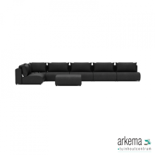 Luxury loungeset corner 560x230 + hocker Anthracite (links)