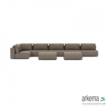Luxury loungeset corner 560x230 + 2 hockers Charcoal (links)