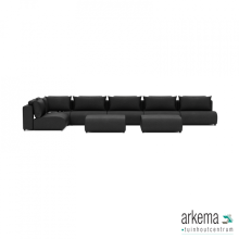 Luxury loungeset corner 560x230 + 2 hockers Anthracite (links)