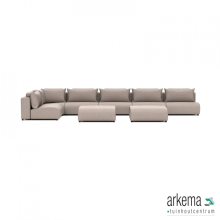 Luxury loungeset corner 560x230 + 2 hockers Light Taupe (links)