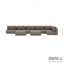 Luxury loungeset corner 560x230 + 2 hockers Charcoal (rechts)