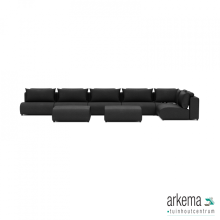 Luxury loungeset corner 560x230 + 2 hockers Anthracite (rechts)