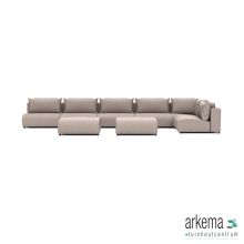 Luxury loungeset corner 560x230 + 2 hockers Light Taupe (rechts)