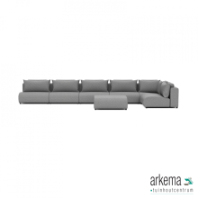 Luxury loungeset corner 560x230 + hocker Steel (rechts)