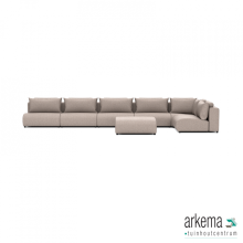 Luxury loungeset corner 560x230 + hocker Light Taupe (rechts)