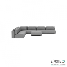 Luxury loungeset corner 450x450 + hocker Steel (links)