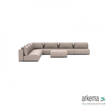 Luxury loungeset corner 450x450 + hocker Light Taupe (links)