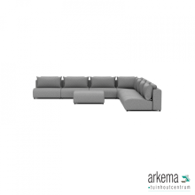 Luxury loungeset corner 450x450 + hocker Steel (rechts)