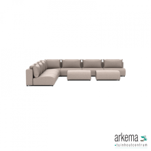 Luxury loungeset corner 450x450 + 2 hockers Light Taupe (links)