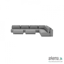 Luxury loungeset corner 450x450 + 2 hockers Steel (rechts)