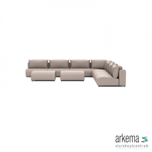 Luxury loungeset corner 450x450 + 2 hockers Light Taupe (rechts)