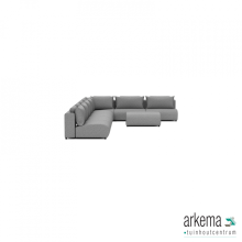 Luxury loungeset corner 340x560 +hocker Steel (links)