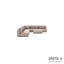 Luxury loungeset corner 340x560 +hocker Light Taupe (links)