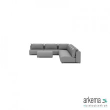 Luxury loungeset corner 340x560 + hocker Steel (rechts)