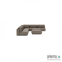 Luxury loungeset corner 340x560 +2 hockers Charcoal (links)